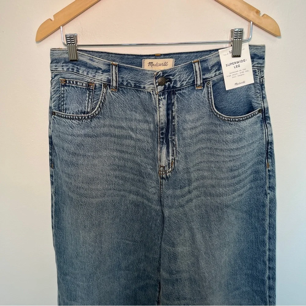 NWT Madewell Super Wide Leg Jeans 100% Cotton Size 29 - Picture 4 of 8